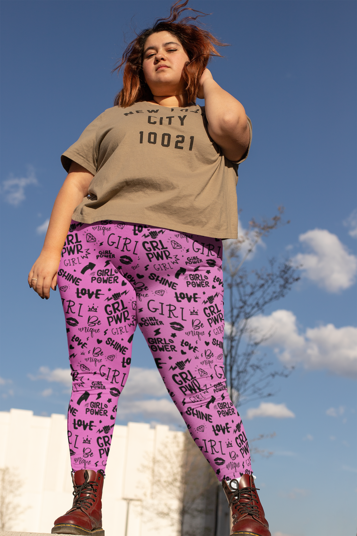 Printed Yoga Leggings Plus Size